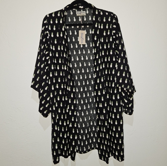 Kenny Flowers Kimono Fineapple Beach Cover Up NWT Women's Size Small Tuckernuck - Picture 3 of 12